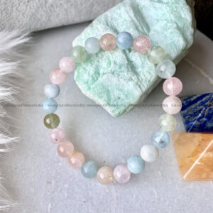 Energize Morganite Bracelet (Divine Love - Joy - Emotional Healing - Compassion) 8mm | 100% Authentic & Natural