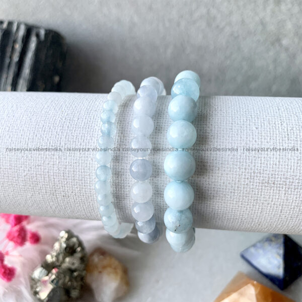 Energized Aquamarine Bracelet (Courage – Letting go - Communication) 8mm |💎100% Authentic & Natural