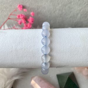 Energized Blue Chalcedony Bracelet (Intuition, Communication) | 100% Authentic & Natural