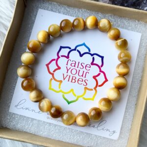 Energized Yellow Cats Eye Bracelet (Intuition & Protection) 8mm | 100% Authentic & Natural