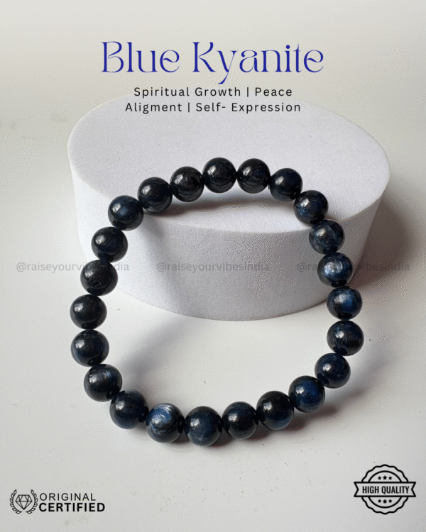 Energized Blue Kyanite Bracelet (Truth Telepathy & Psychic Communication) 8mm | 100% Authentic & Natural