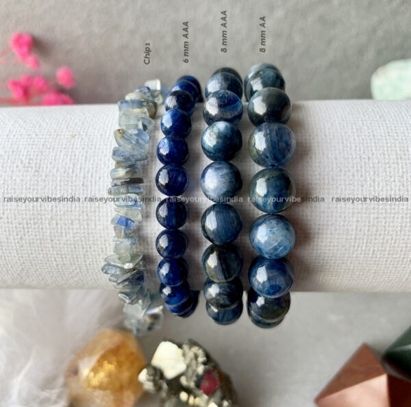Energized Blue Kyanite Bracelet (Truth Telepathy & Psychic Communication) 8mm | 100% Authentic & Natural - Image 2