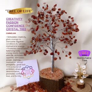 Carnelian Crystal Tree for Creativity and positive vibes | 300 beads