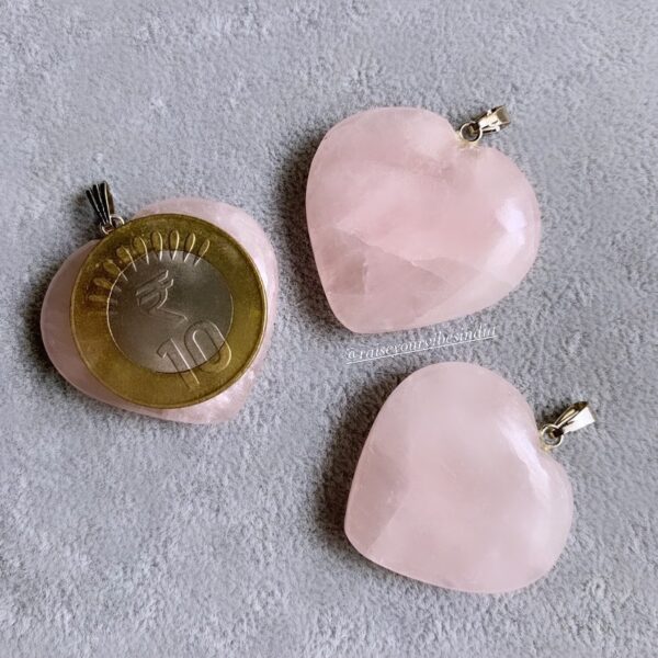 Natural Rosequartz Heart Pendant | 100% Authentic & Natural
