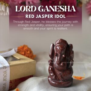 Natural Red Jasper Ganeshji (76gram, 2.5inchs) | 100% Natural & Certified