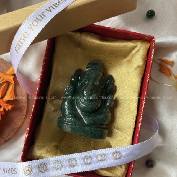 Natural Green Jade Ganeshji (156 grams) | 100% Natural & Certified - Image 2