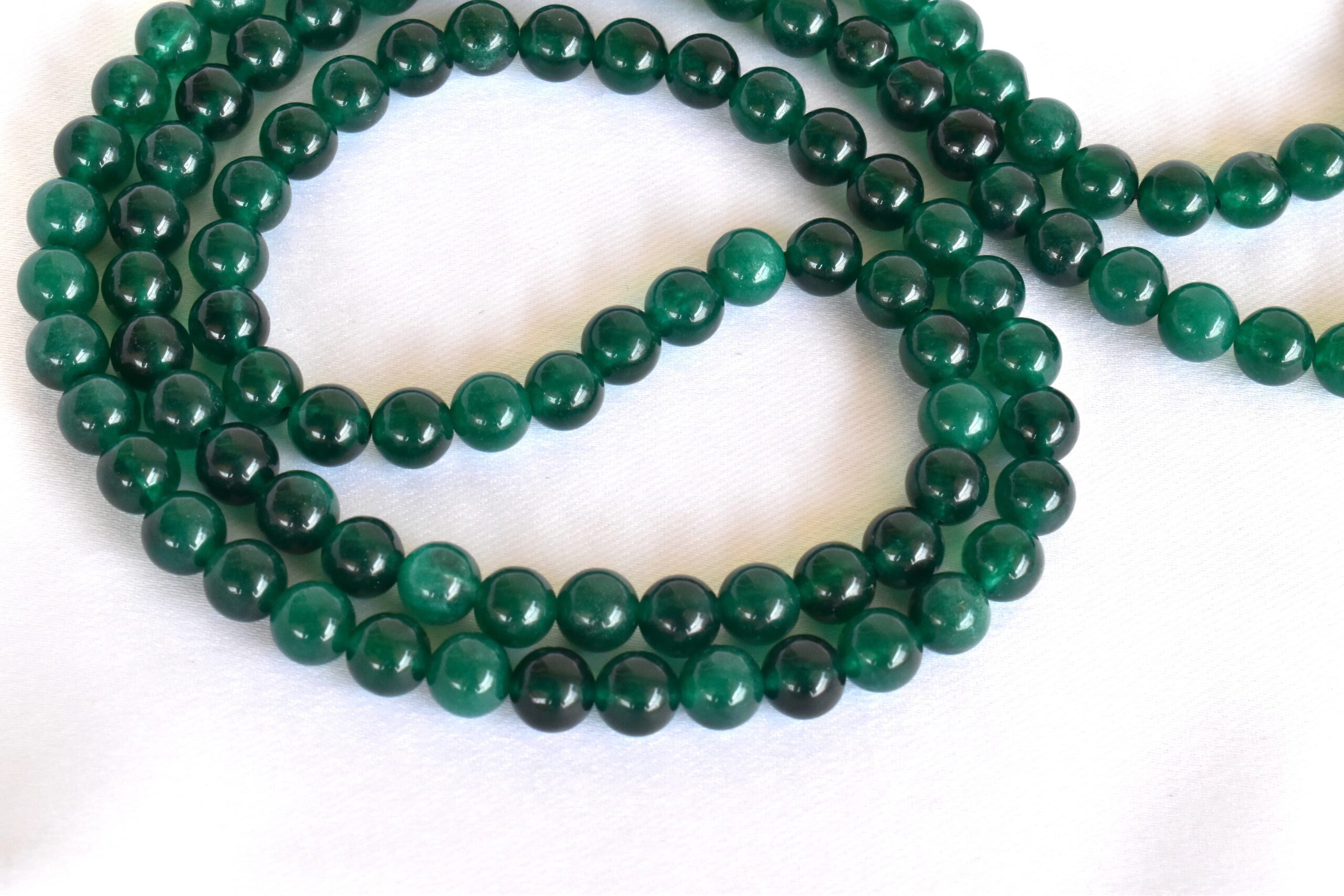 Natural Green Jade Jaap Mala (Courage, New Possibilities, Harmony, Healing) 8mm | 100% Authentic & Natural | With Certificate
