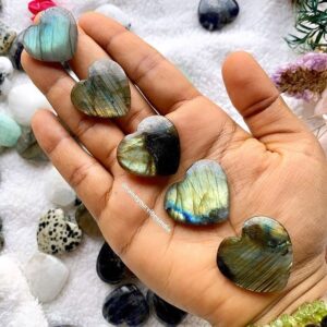 Natural Labradorite Heart (Transformation – Raise consciousness – Awareness- Intuitions) 1-1.5 inches |💎100% Authentic & Natural