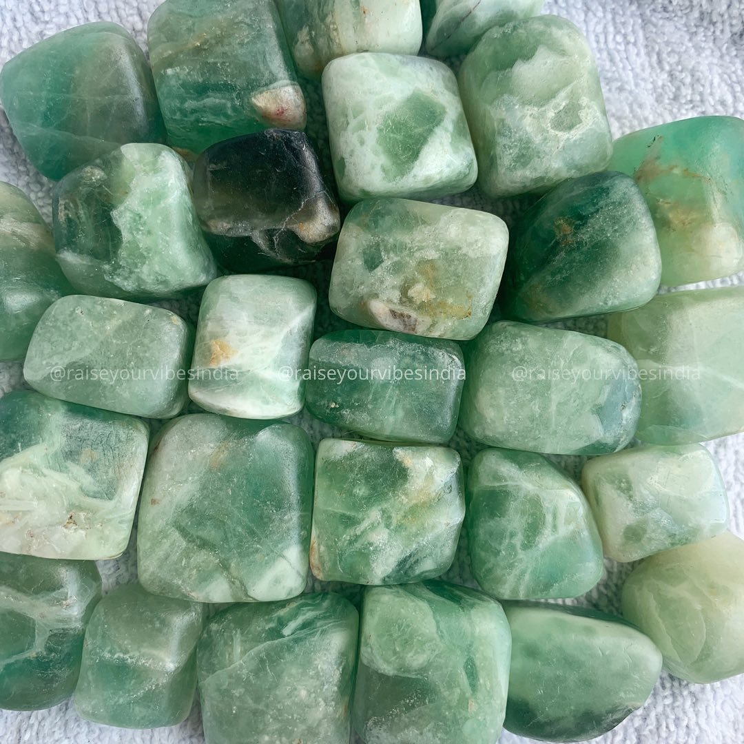 Natural Green Fluorite Tumble (Cleansing – Learning – Structure - Clarity) |💎100% Authentic & Natural