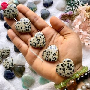 Natural Dalmatian Heart (Emotional Healing & Forgiveness) 1-1.5 inches |💎100% Authentic & Natural