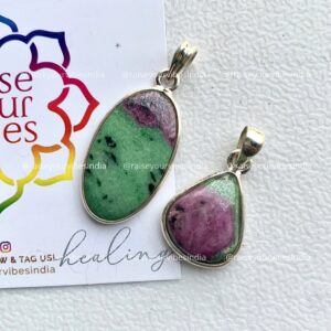 Natural Ruby Zoisite 92.5 Silver Pendant| Skin Touch | 100% Authentic & Natural
