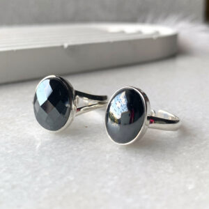 Natural Hematite 92.5 Silver Ring | Adjustable | 100% Authentic & Natural