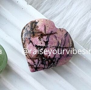 Natural Rhodonite Heart (Emotional Healing & Forgiveness) 1-1.5 inches |💎100% Authentic & Natural