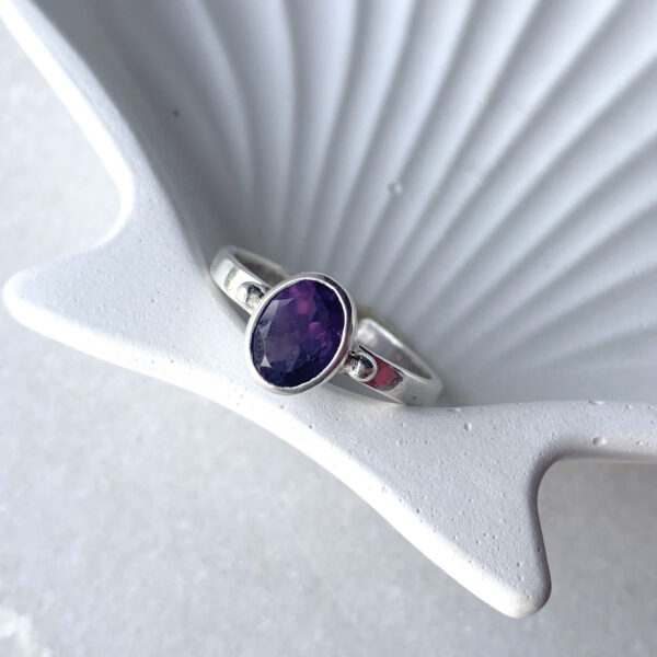 Natural Amethyst 92.5 Silver Ring| Adjustable | Skin Touch | 100% Authentic & Natural