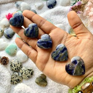 Natural Sodalite Heart (Logic – Intelligence - Clarity) |💎100% Authentic & Natural