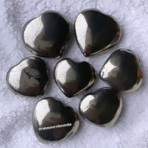 Natural Pyrite Polished Heart (Intelligence – Memory – Fame - Wealth) |💎100% Authentic & Natural