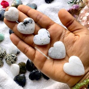 Natural Rainbow Moonstone Heart (New beginning – Feminine energy ) 1-1.5 inches |💎100% Authentic & Natural