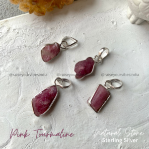 Natural Pink Tourmaline Raw 92.5 Silver Pendant | 100% Authentic & Natural