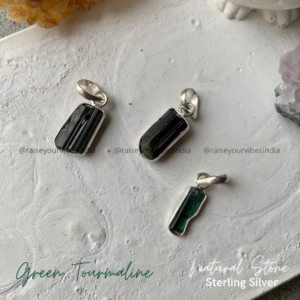 Natural Green Tourmaline Raw 92.5 Silver Pendant | 100% Authentic & Natural
