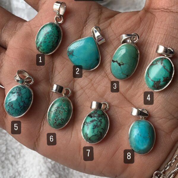 Natural Tibetian Turquoise 92.5 Silver Pendant | Skin Touch | 100% Authentic & Natural