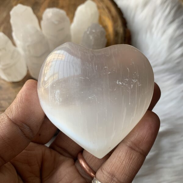 NATURAL SELENITE Heart 2inches | 100% AUTHENTIC & NATURAL