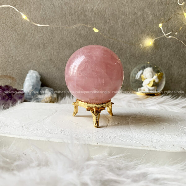 Natural Premium Rose quartz Sphere/Ball (Love-Selflove-Compassion) |💎100% Authentic & Natural