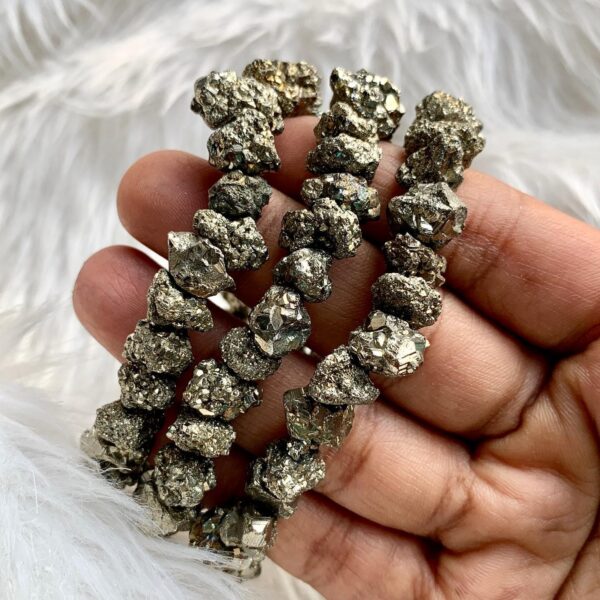 ENERGIZED Raw PYRITE BRACELET (INTELLIGENCE MEMORY FAME – WEALTH)| 100% AUTHENTIC & NATURAL - Image 2