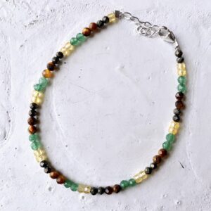 ENERGIZED Wealth/ Career 3MM 92.5 SILVER BRACELET | ADJUSTABLE | 100% AUTHENTIC & NATURAL