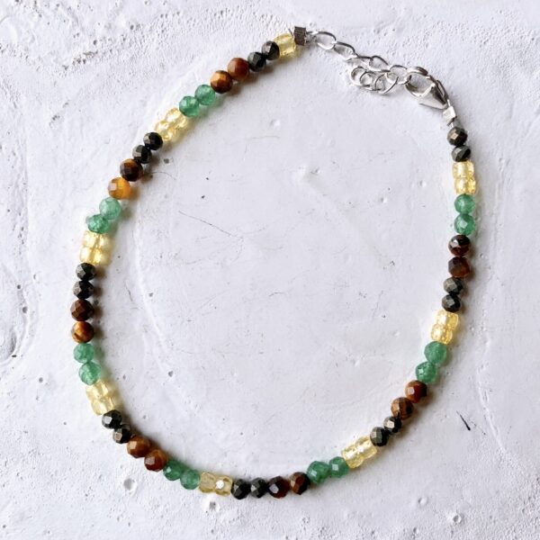 ENERGIZED Wealth/ Career 3MM 92.5 SILVER BRACELET | ADJUSTABLE | 100% AUTHENTIC & NATURAL