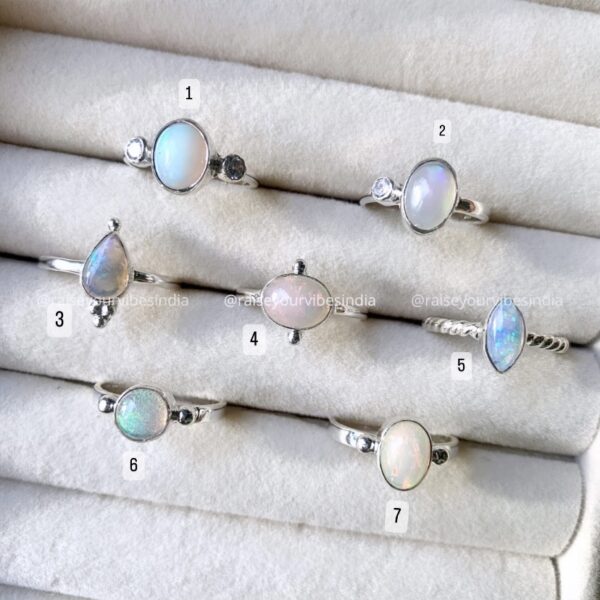 Natural Ethopian Opal Adjustable Ring in 92.5 Silver