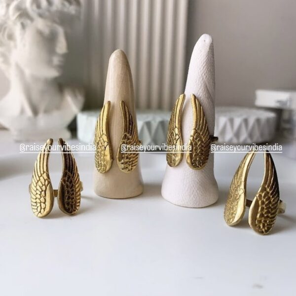Wings Ring - Adjustable - Brass
