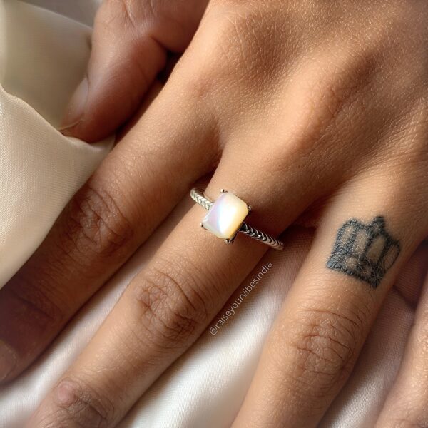 Natural Minimal Pearl Ring ( Fresh water pearl) | 92.5 Silver Ring | Adjustable | 100% Authentic & Natural | Daily Wear