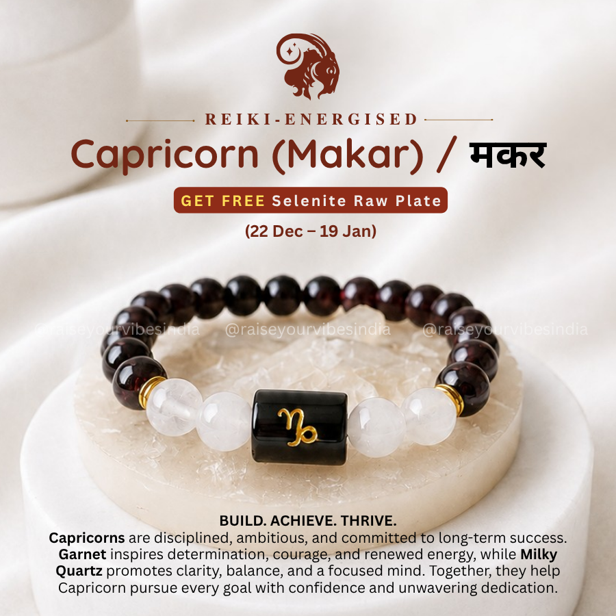 Energized CAPRICORN ♑ / Makar (मकर) Rashi - (Dec 22 - Jan 19) Certified Bracelet