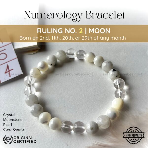 Energized Numerology No.2 Bracelet | Ruling Planet Moon (चंद्रमा)