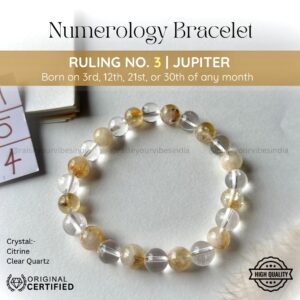 Energized Numerology No.3 Bracelet | Ruling Planet Jupiter (गुरु)