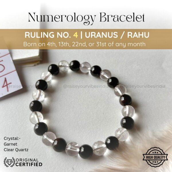 Energized Numerology No.4 Bracelet | Ruling Planet URANUS (राहू)