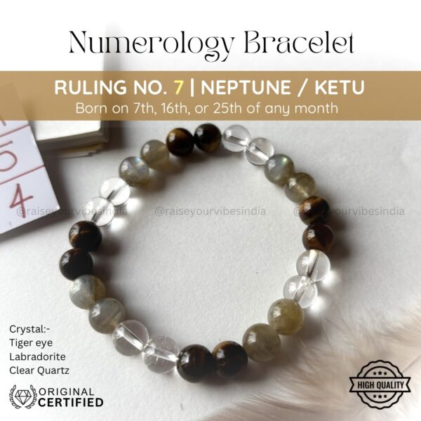Energized Numerology No.7 Bracelet | Ruling Planet Neptune (केतु)