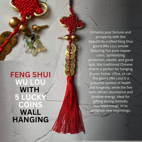 ✨Fengshui WU LOU with 5 Lucky Coins Hanging