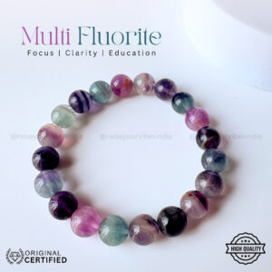 Reiki Energized Multi Fluorite Bracelet  10mm Star Quality (Cleansing Learning Structure - Clarity) | 100% Authentic & Natural