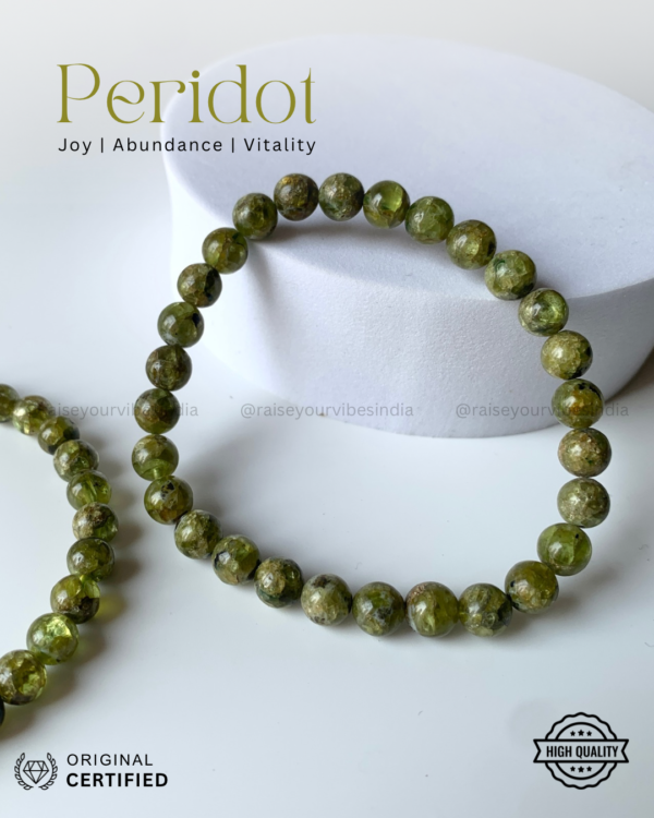 Reiki Energized Peridot Bracelet  6mm Star Quality