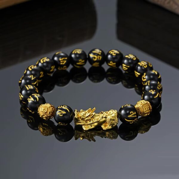 Energized BLACK OBSIDIAN PIXIU BRACELET FOR WEALTH AND NAZAR