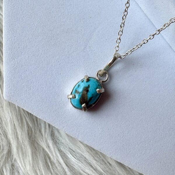 Energised Natural Irani Turquoise (Firoza) | 92.5 Silver Pendant