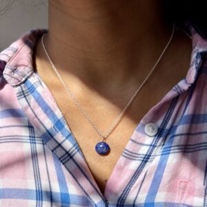 Energised Nazar (Evil Eye) Lapis Lazuli Pendant - 92.5 Silver