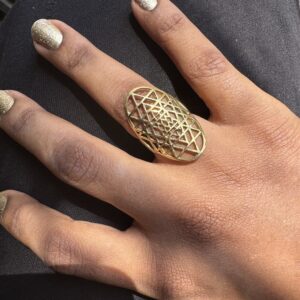 Boho Shri Yantra ring