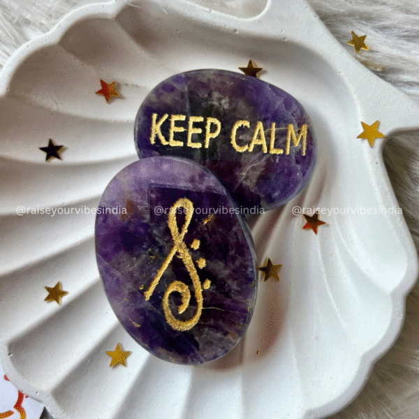 Keep Calm - Amethyst Pocket Stone