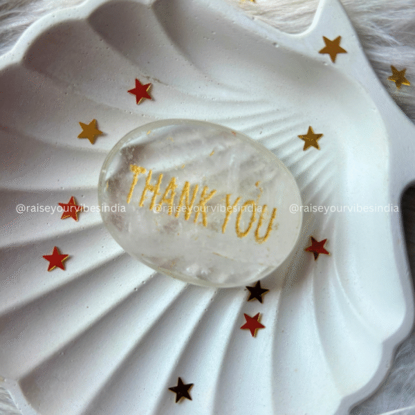Thank you- Clear Quartz Pocket Stone