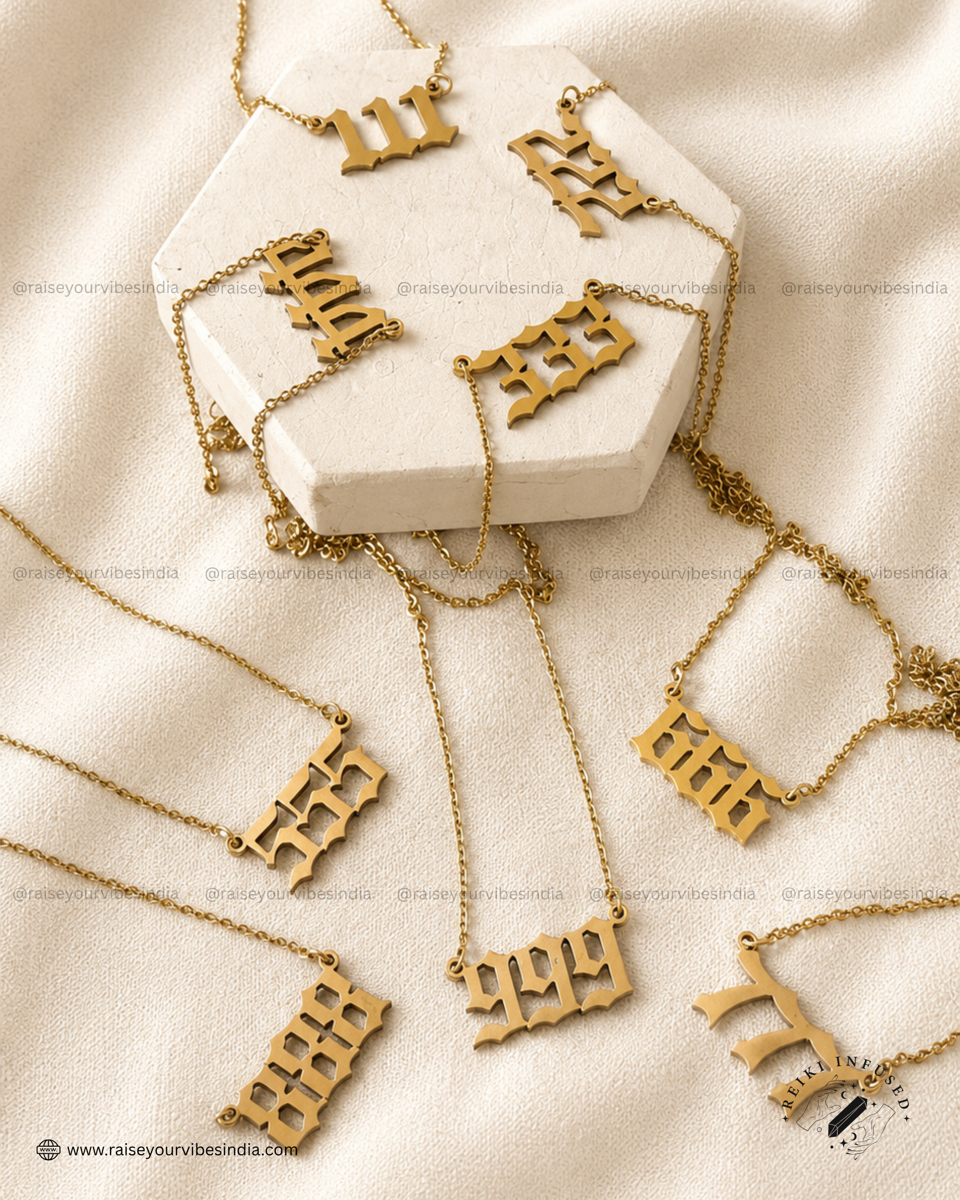 Angel Number Necklace - Stainless Steel - Anti Tarnish - Daily wear