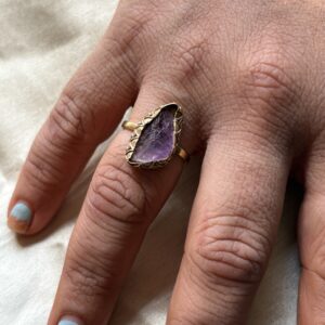 Boho Amethyst Raw Ring