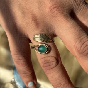 Boho Eye of Horus Ring Green Aventurine