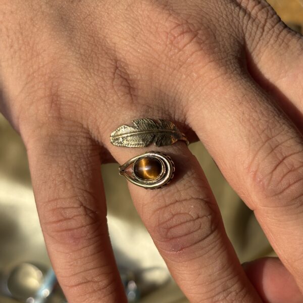 Boho Eye of Horus Ring Green Aventurine - Image 2